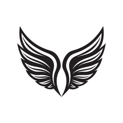 Minimalist Wings Icon Vector Graphic for Tattoo and Symbol Use