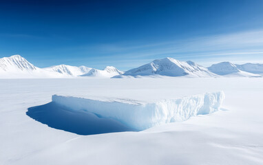 Fresh and natural winter snow and ice theme e-commerce product display background