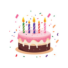 Birthday Cake vector illustration on a white background