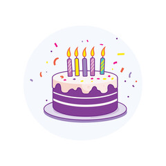 Birthday Cake vector illustration on a white background