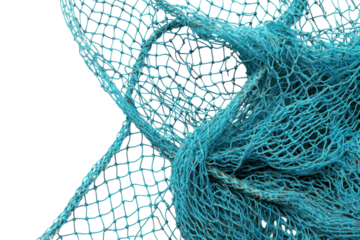 Durable Nylon Fishing Net for Catching Fish with Isolated on Transparent Background