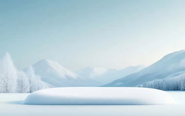 Obraz premium Fresh and natural winter snow and ice theme e-commerce product display background 