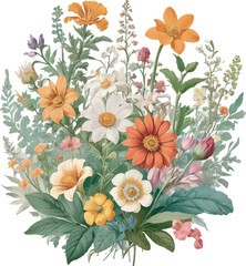 Flowers floral pattern on white background