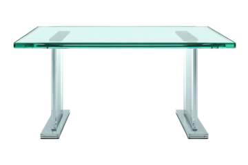Sleek Glass Desk with Minimalist Design for a Modern Workspace with Isolated on Transparent Background