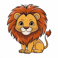 Obraz premium Lion cute character on a white background