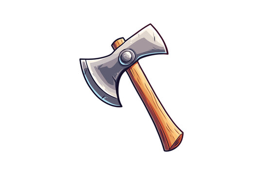 Hand-drawn axe cartoon vector icon concept Isolated Flat Vector Illustration clipart on a white background