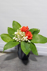 Lilies of the valley bouquet celebrating International Workers' Day in n France. Gift to friend or family. .