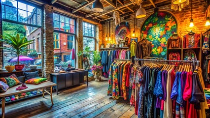 Fototapeta premium Fashion Photography in a Hoxton Corner Shop - Stylish Urban Vibes