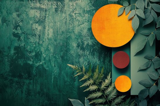 Modern business plan cover design featuring abstract graphs and natural elements