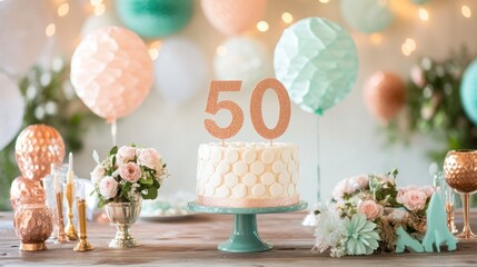 A milestone birthday celebration, with decorations and activities marking a special age like 30 or 50