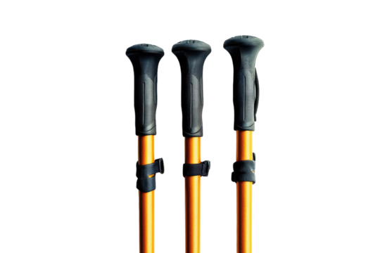 Adjustable Hiking Poles for Stability and Support on All Terrain with Isolated on Transparent Background