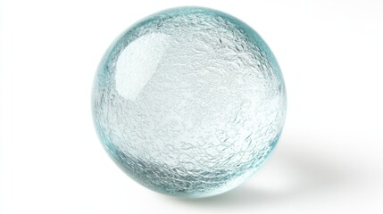 Elegant glass sphere with a slightly frosted texture, isolated on white background