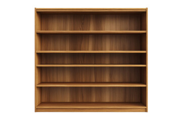 Modern Wooden Bookcase with Adjustable Shelves for Versatile Storage Solutions with Isolated on Transparent Background