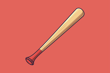 Playful Baseball Bat Icon Vector Illustration for Team Logos