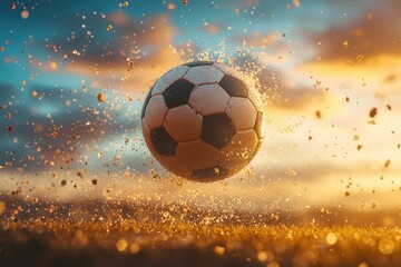 Fototapeta premium The excitement of a last-minute soccer victory captured in stunning detail