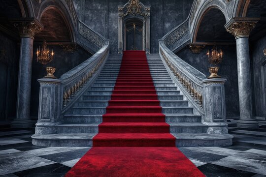 Thrones of Luxury: Red Carpet Entrance to King's Hall in Royal Palace