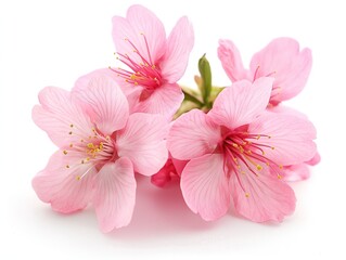 Beautiful spring tree blossoms, cherry flower, sakura flower isolated on white