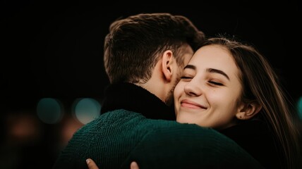 Emotional homecoming scene at the airport, tight embraces and laughter, homecoming, reconnection