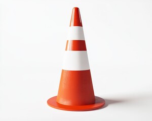 Traffic Cone. Isolated Safety Cone on White Background - 3D Rendering