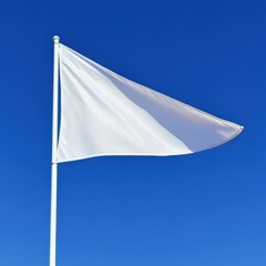 Triangle Flag. Blank White Pennant Banner for Sports Events