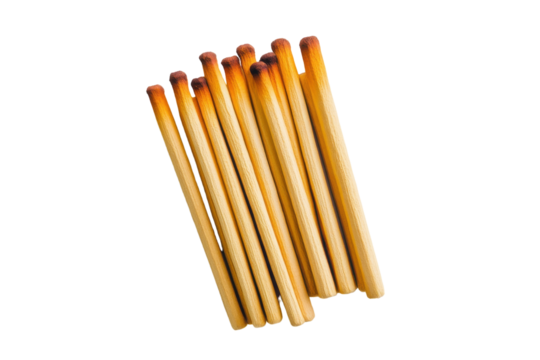 Wooden Matches in a Classic Box Isolated on Transparent Background