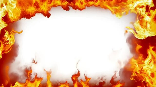 fire and flame frame with white background copy sp