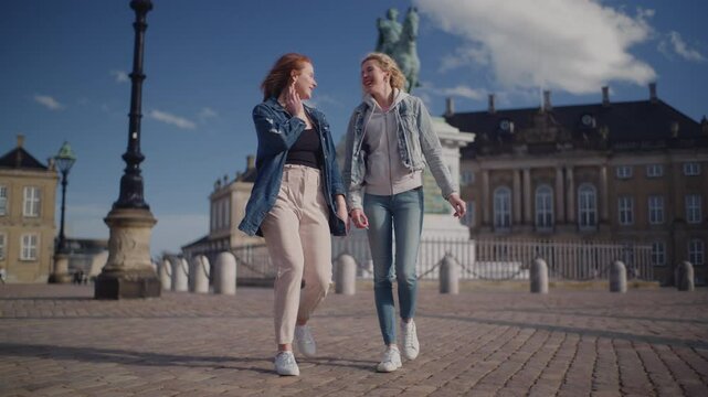 Tourists Strolling Through Amalienborg Square