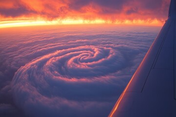 Turbulence in the Sky: Cloud Twirling Trace left by Aircraft