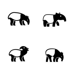 Tapirus line black logo icon design illustration