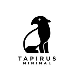 Tapirus line black logo icon design illustration