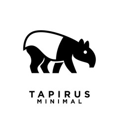 Tapirus line black logo icon design illustration