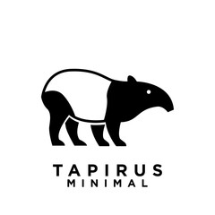 Tapirus line black logo icon design illustration