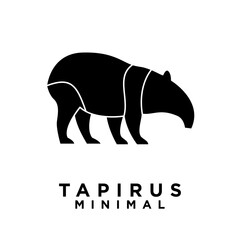 Tapirus line black logo icon design illustration