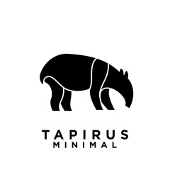 Tapirus line black logo icon design illustration