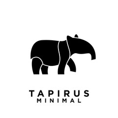 Tapirus line black logo icon design illustration
