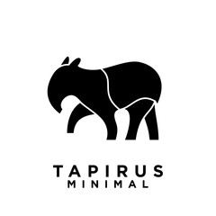 Tapirus line black logo icon design illustration