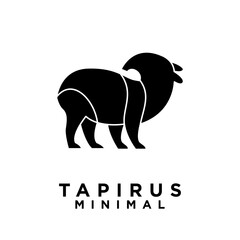 Fototapeta premium Tapirus line black logo icon design illustration