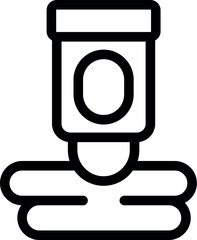 This icon represents a robot vacuum cleaner cleaning up dust from the floor