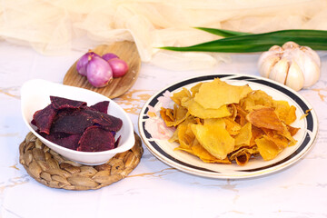 Keripik Ubi or Sweet Potato Chips Snack