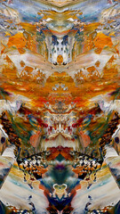 Abstract background art . Ethnic pattern. Mixtures of oil paint. Trendy hand painting canvas. Wall decor and Wall art prints Idea. 3D Texture. Art object