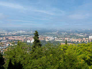 Fototapeta premium Bologna overview from the Portico di S. Luca, Italy