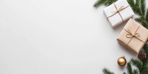 Elegant Christmas Gifts with Festive Decorations
