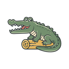  A crocodile vector art illustration