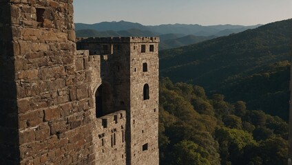 A beautiful archer tower framed by colorful sunsets creates a stunning visual experience