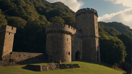 A breathtaking archer tower amidst rolling hills creates a stunning visual experience
