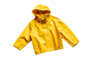 Durable Raincoat with Adjustable Hood for Maximum Protection Isolated on Transparent Background