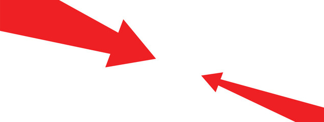 Big arrow versus small arrow. Business entrepreneur rivalry concept. Investment value economy growth concept.	
