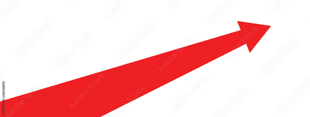 Poster red arrow pointer business financial target isolated on white background design template. investment