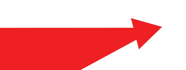 Red arrow pointer target business financial element isolated on white background design template. Investment value economy growth concept.	
