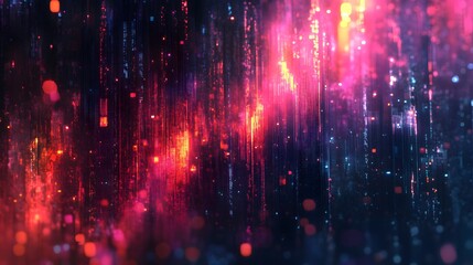 digital data stream orange technology effect background 